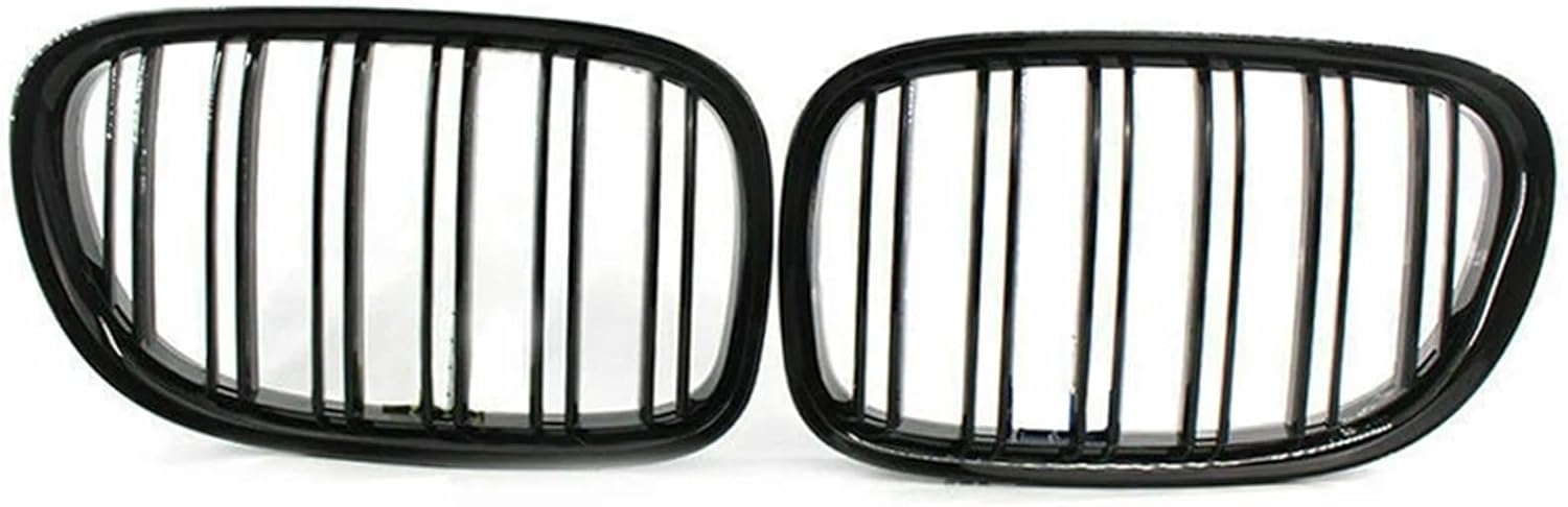 Front Kidney Grille Grills Carbon Fiber Compatible with BMW F01 F02 7 Series 2009 2010 2011 2012 2013 2014 2015(Gloss Black)