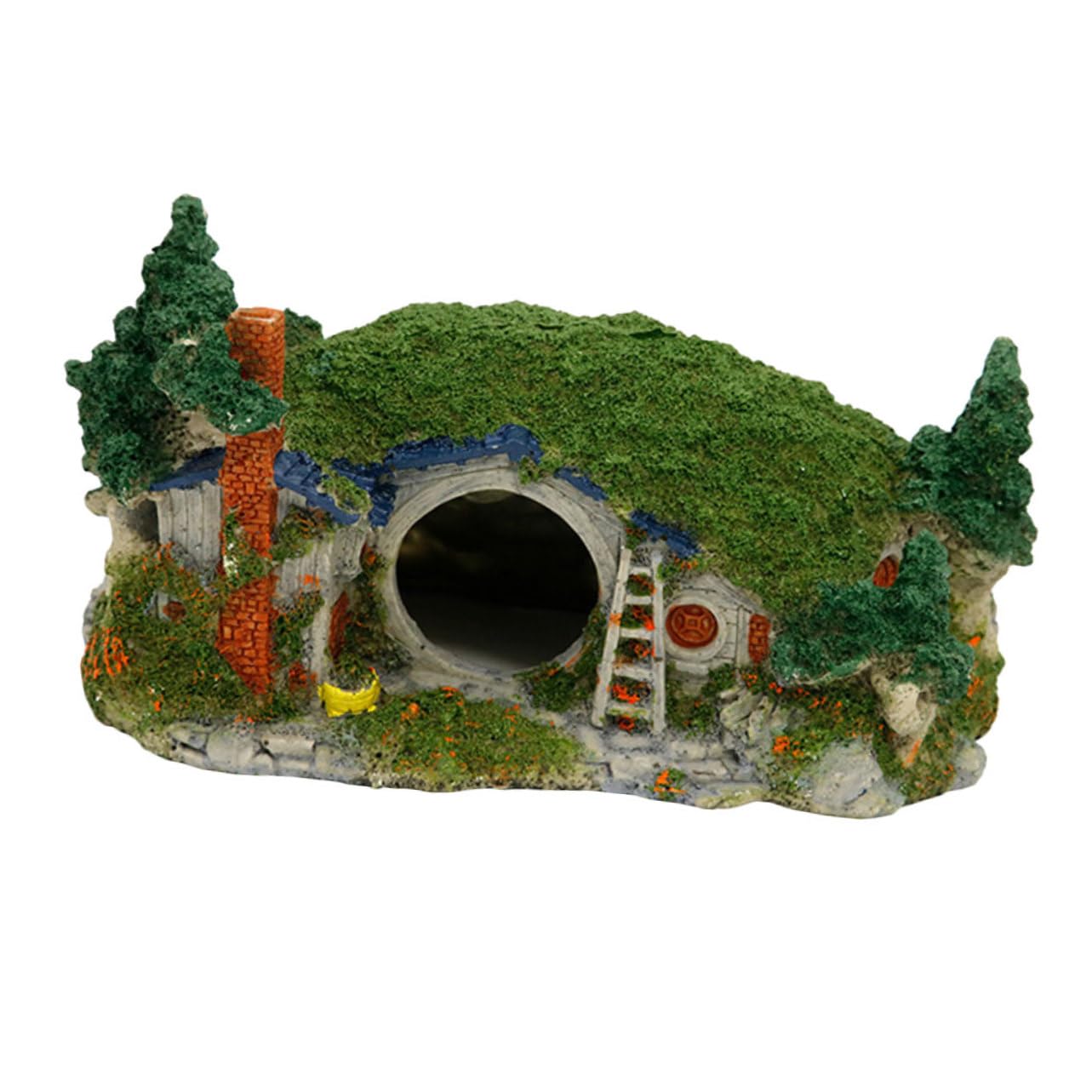 VANZACK Decoración De Acuario De Resina Forma De Castillo Casa Simulada para Peces y Reptiles Escondite Seguro y Atractivo para Tanques De Peces y Terrarios