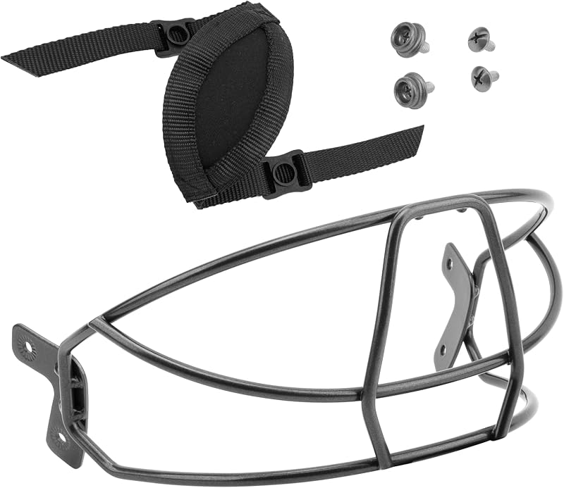 Universal Fastpitch Baseball/Softball Face Mask for Easton Helmet | Youth & Adult Stainless Steel Face Guard with Chin Strap & 4 Screws