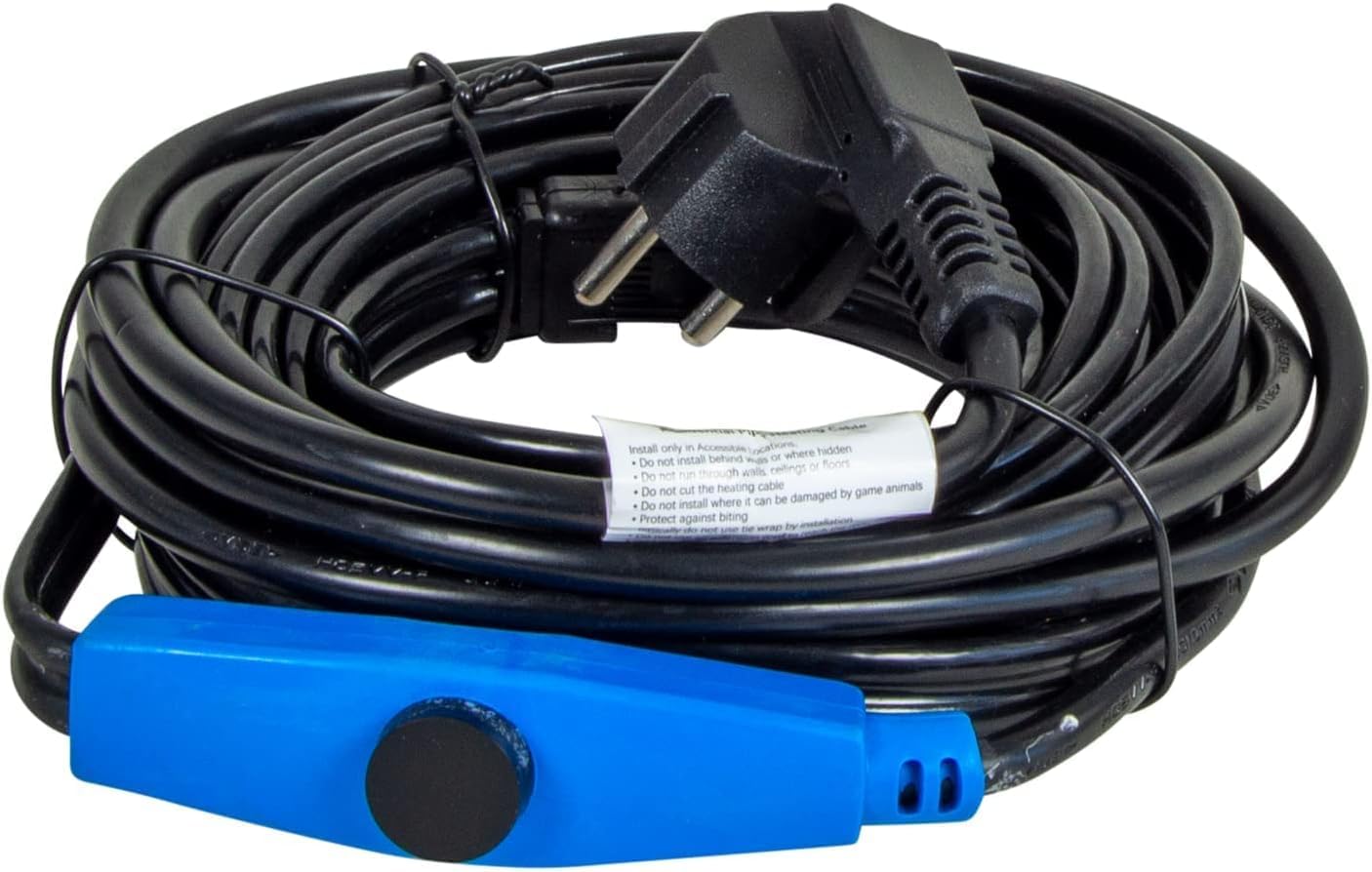 horizont Câble chauffant antigel avec thermostat de 4 m, idéal pour conduite d'eau ou comme chauffage des plantes, chauffage de gouttière étanche, chauffage de gouttière autorégulateur, chauffage