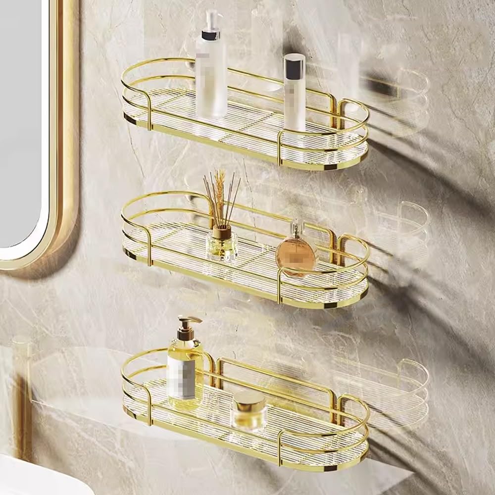 GTFDXJ Shower Caddy Acrylic Shower Caddy Shelf Organizer Rack Bathroom Shelves Basket Home Wall Shower Inside Organization and