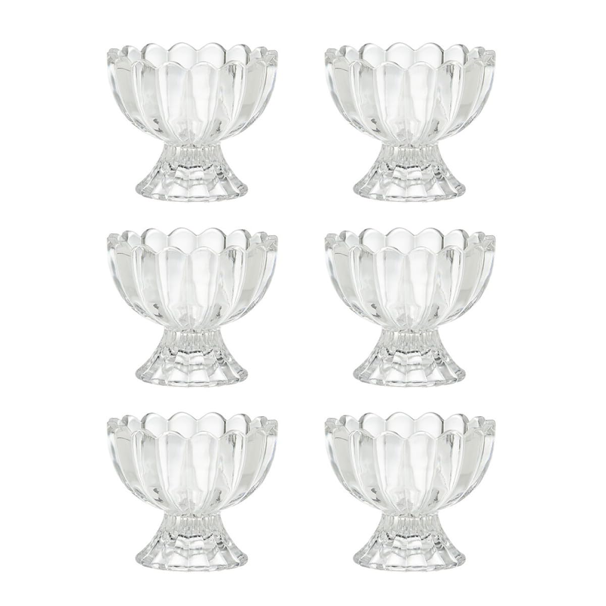 Vasos de Postre de Cristal Transparentes 100 Ml, Juego de 6 Piezas, Tazas para Helado y Pudín, Aptos para Hogar y Fiestas, Recipientes Pequeños para Frutas y Postres