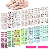 14 Sheets Full Nail Wraps Nail Polish Strips Stickers Flower Print Self-Adhesive Nail Stickers Decal...