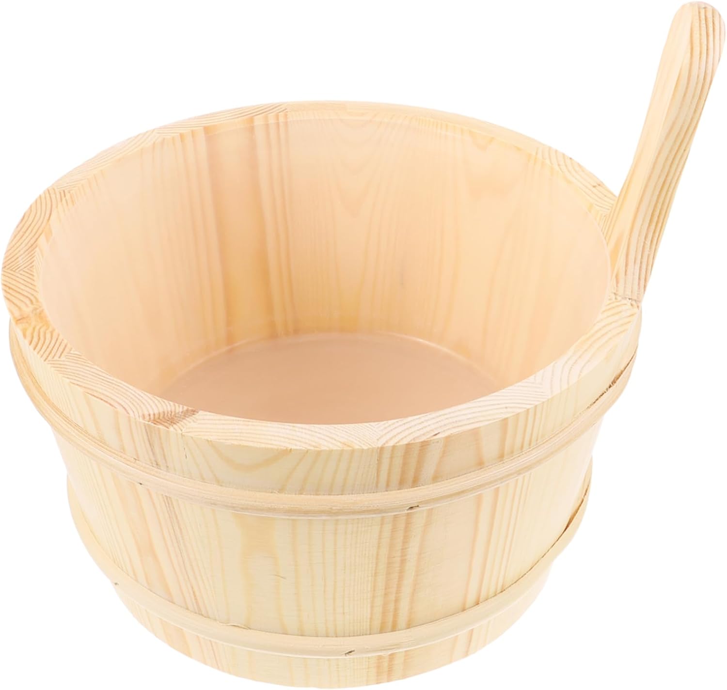 Natural Wood Sauna Bucket Handled for Spa Bath Sauna Room Supplies and Bath Accessory for Use