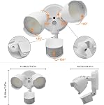 LED Motion Sensor Outdoor Lights,15W 1500 Lumen Flood Light Outside,IP65 Waterproof,3000K/5000K,Dusk to Dawn Outdoor Lighting, Hardwired Motion Security Lights for Garage, Yard, House(White)