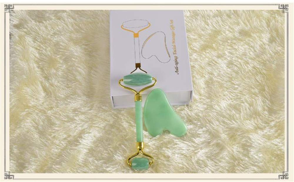 Rodillo De Jade Para La Cara HIDARLING 100% Natural Cuarzo Masaje Antienvejecimiento Rodillo Facial Con Gua Sha Raspado Masaje Conjunto De Herramientas Para Adelgazar Curación Rejuvenecimiento Belleza