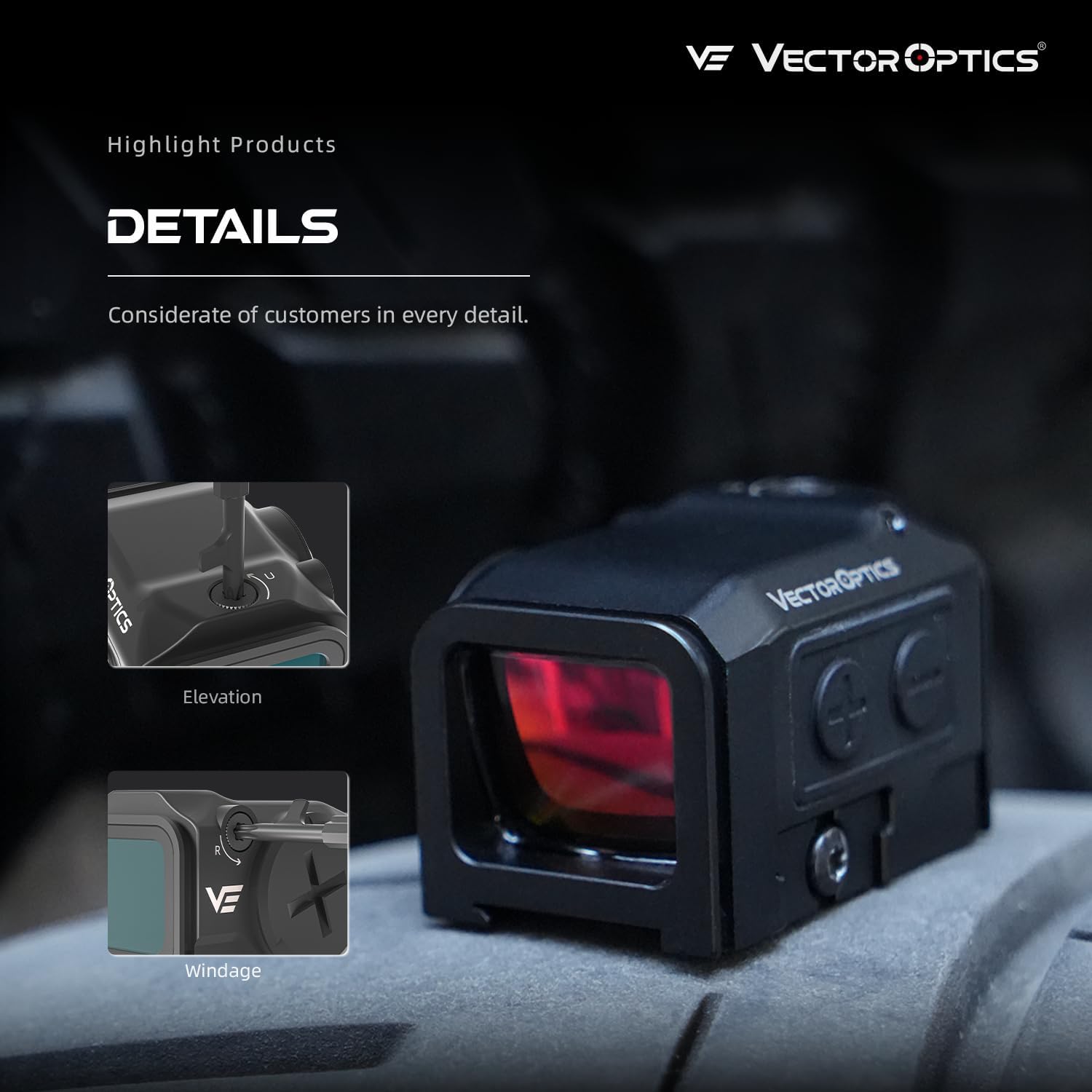 Elevation and Windage Adjustment Points