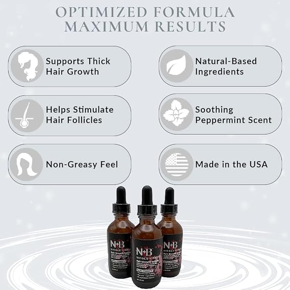 N+B Scalp Serum with Biotin, AnaGain & Baicapil, 2 oz, 3-Pack | Lightweight scalp serum with Biotin, AnaGain, Baicapil & Peppermint Oil for healthier-looking, fuller-looking hair daily