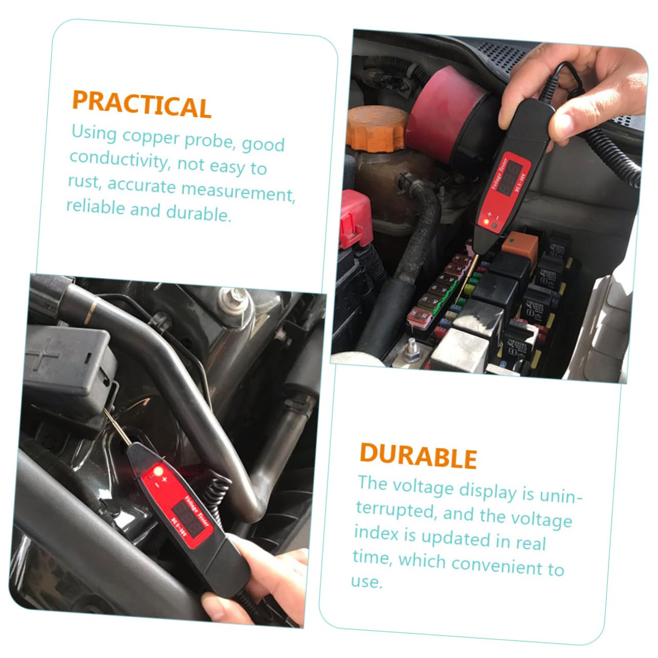 PartyKindom 4pcs Automotive Electrical System Tester Digital Display Continuity Tester Probe