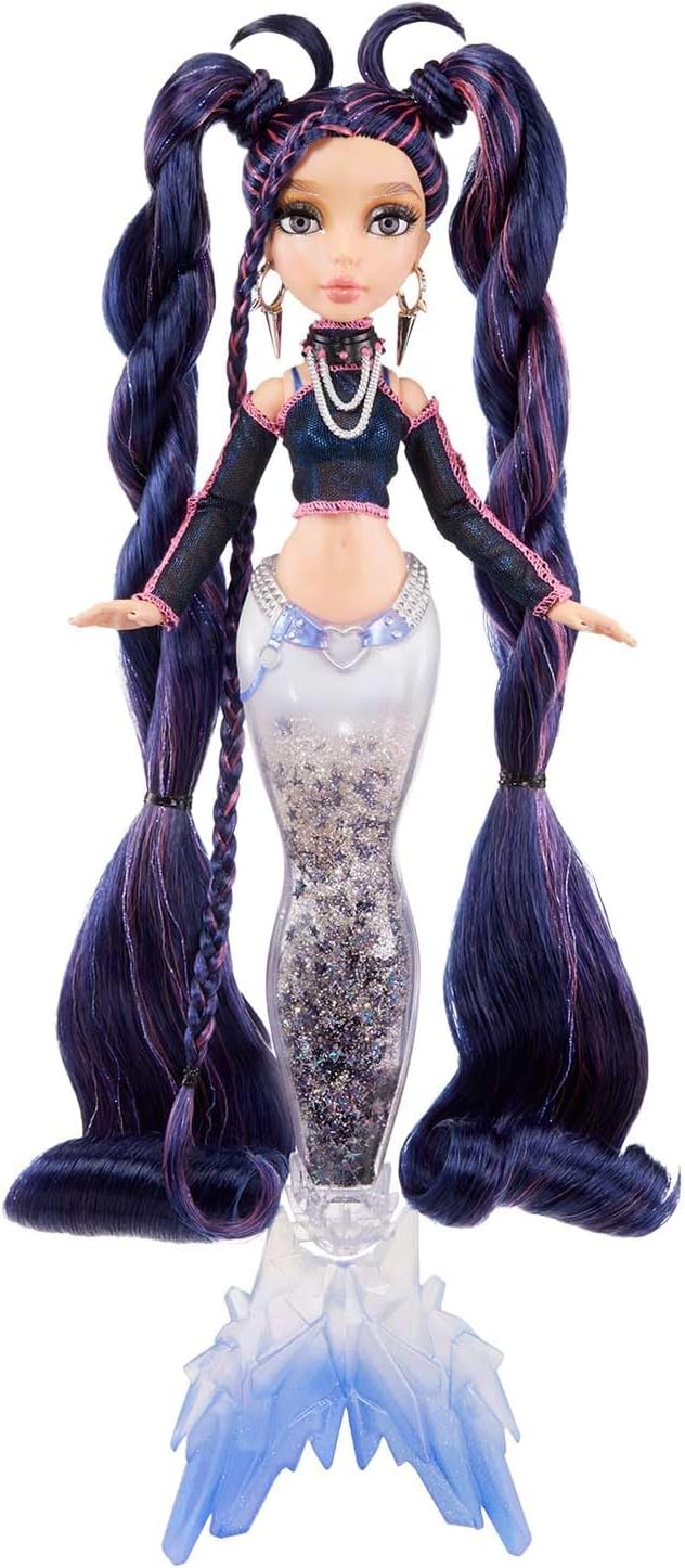 Mermaze Mermaidz™ Winter Waves Nera™ Mermaid Fashion Doll with Color Change Fin, Glitter-Filled Tail and Accessories