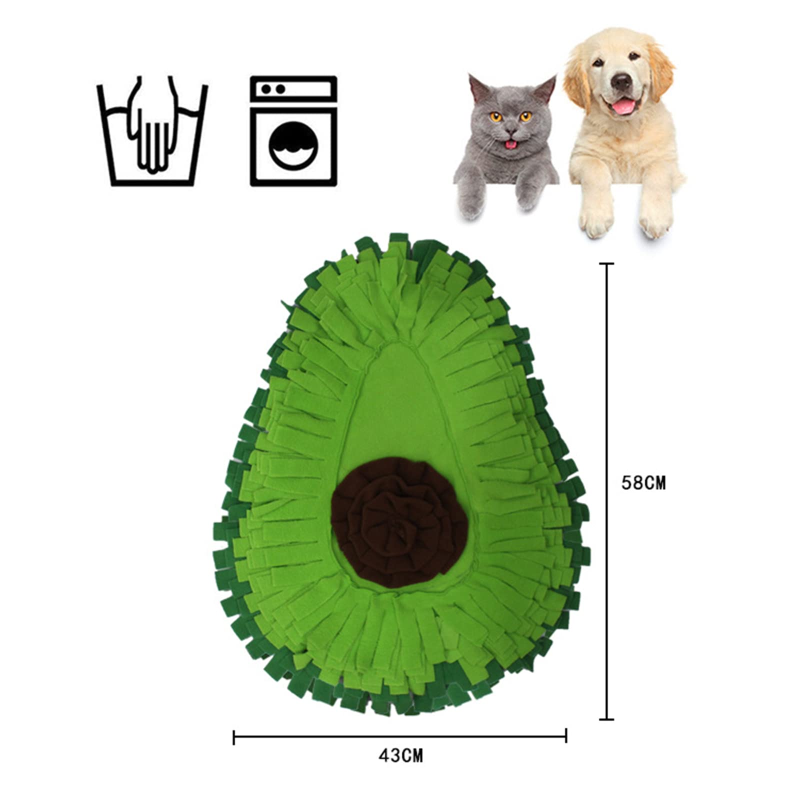 Snuffle Mat per cani Feeding Pad Interactive Puppy Puzzle Toy Treats Training for Play Mats Avocado Design Relieving Str