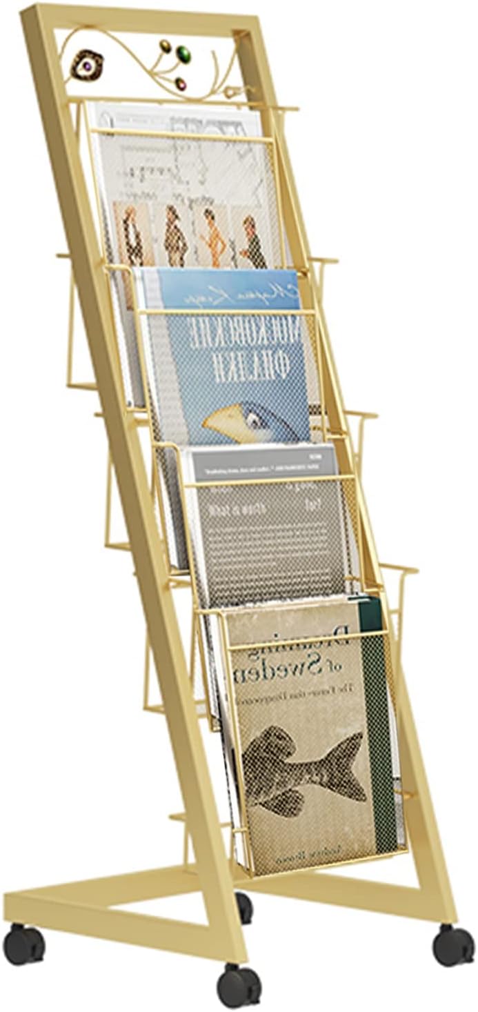 Newspaper Racks Floor Standing Magazine Holder Stand, 4 Tier Exhibition Leaflet Display St