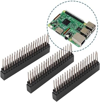 Female Pin Headers, 3 PCS 2.54MM Pitch Dual Row Straight 2 x 20 Pins Female Header Strip Connector Kit for Raspberry Pi