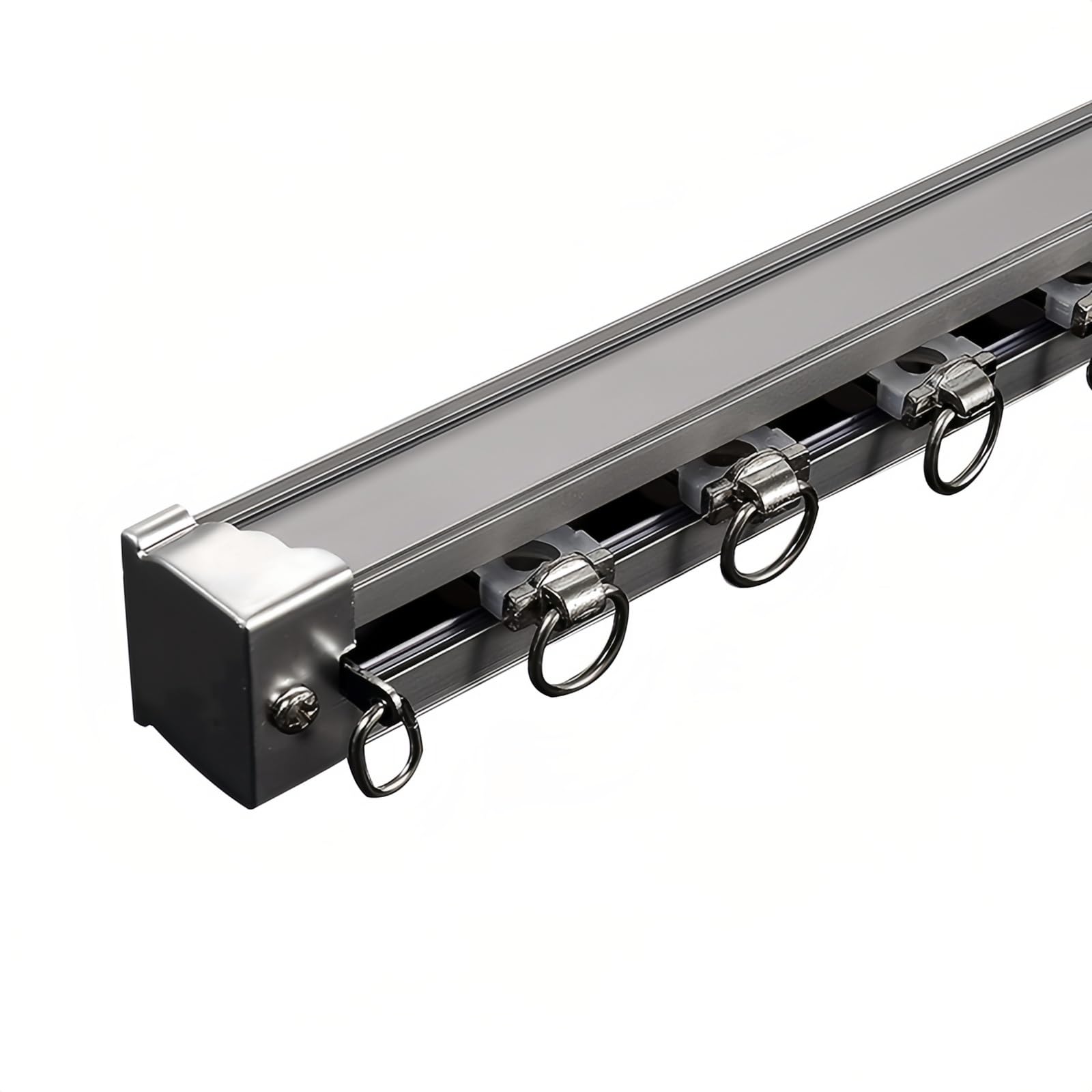 Rail de rideau en aluminium pour plafond ou mur et cloison