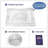 Vista 6 de Loviga Kit de sellado de ventana de CA portátil, 100% impermeable, sello universal de ventana para aire acondicionado portátil, sin necesidad