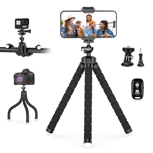 UBeesize Flexible Mini Phone Tripod, Portable and Adjustable Camera Stand