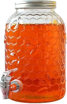CAKERS Water Dispenser With Leak Free Spigot|Vintage Iced Beverage Dispenser|Wide Mouth Easy Filling Drink Dispenser For Party Family Gatherings,4L-Drinks Dispenser,No Stand, BGC485