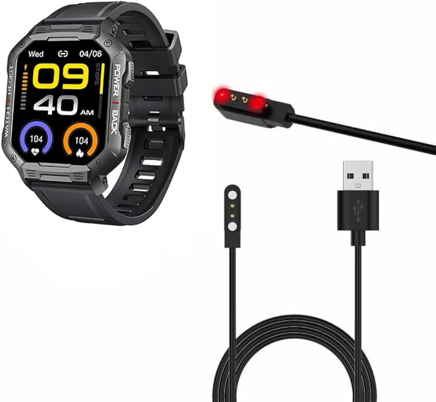 yiqungo Smart Watch Charger USB Cable for TAOPON NX3 smartwatch, USB Charging Replacement Cable for Bt Smartwatches