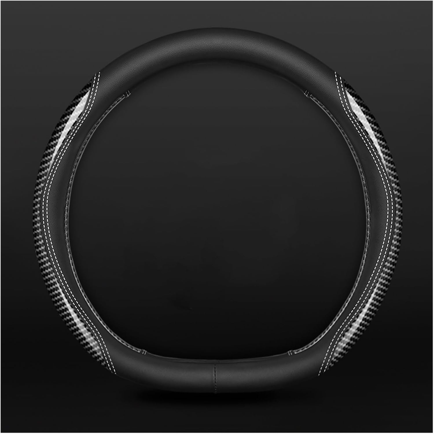 Car Steering Wheel Cover Set Car Steering Wheel Cover D Type Four-Season Carbon Fiber Leather Fresh and Breathable Car Interior (Color : 2#)