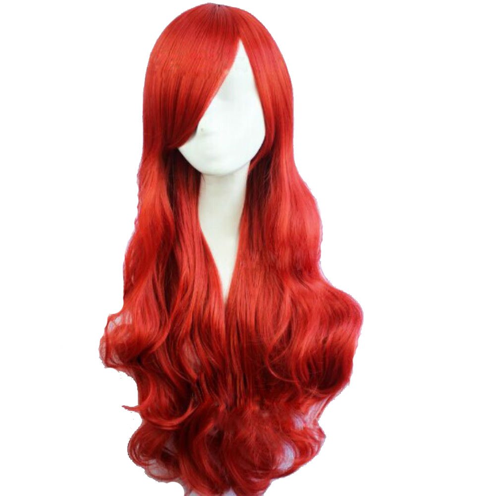 RoyalStyle 26"65cm Long Wavy Curly Cosplay Wig Hair for Woman(Red)