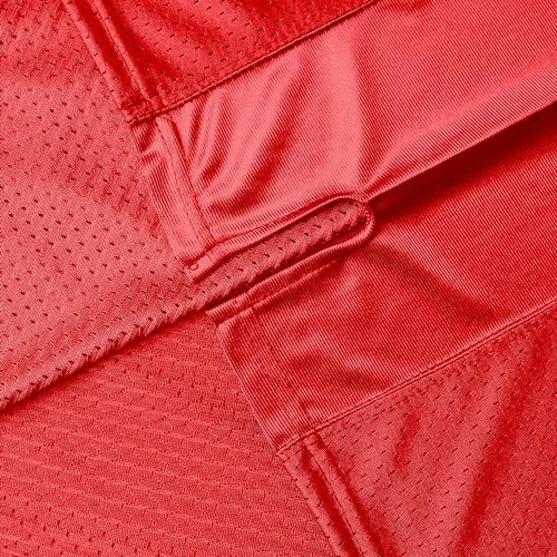 Youth Football Jersey American Football Jersey Sports T-Shirt Blank Kids Football Practice Jersey (Red, L)