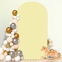 Vista 19 de MODFUNS Cubierta de Arco de Boda de 6 pies Beige de Spandex Cubiertas de Arco Chiara Cubierta de Telón de Fondo de Arco para Cubiertas de Arco Telón