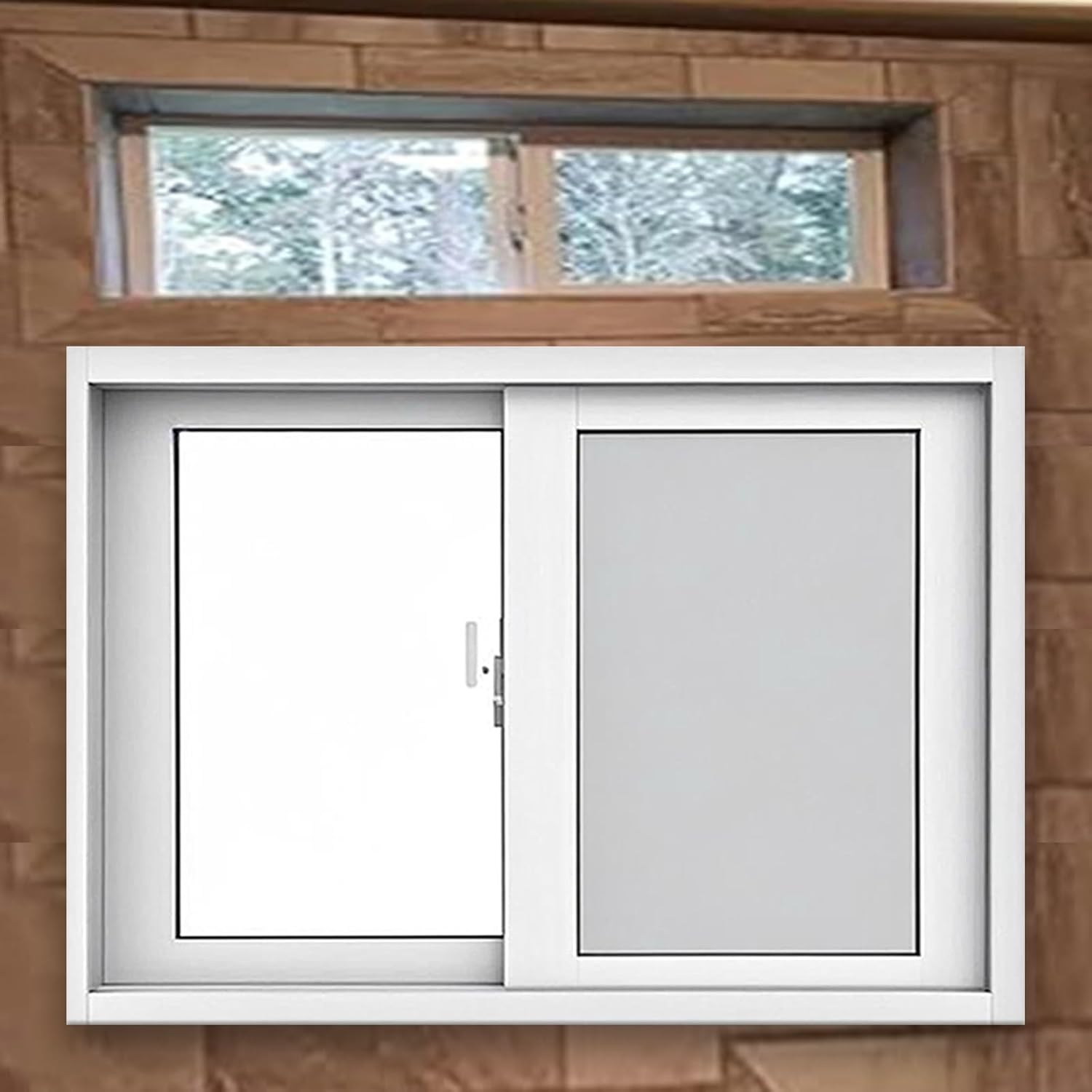 ZAIHW White Small Basement Window, 21x14in / 53x36cm Heavy Duty Horizontal Sliding Window, with Tempered Glass & Screen, for Bathroom Playhouses Shower Garage, Aluminum Storm Transom Window