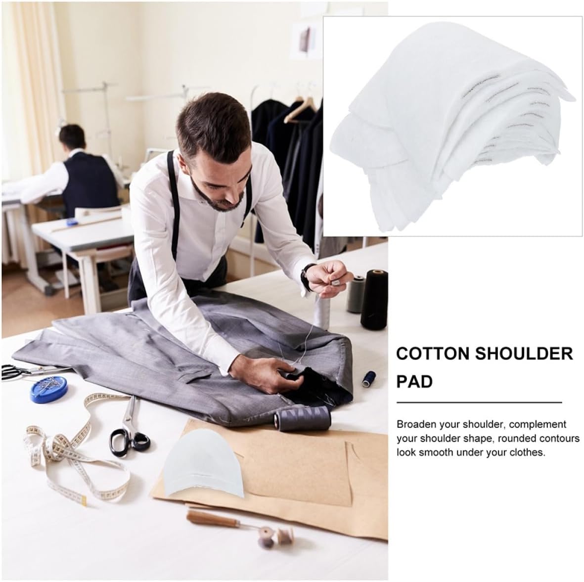 50pcs Cotton Shoulder Pads for Women Lightweight Breathable Reusable Shoulder Enhancers for Suits and Dresses for Everyday Use Comfortable and Portable