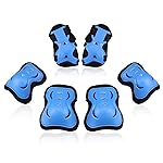 Kids/Youth Knee Pad Elbow Pads Guards Protective Gear Set for Roller Skates Cycling BMX Bike Skateboard Inline Skatings Scooter Riding Sports (Black / Blue, Small (3-8 years))