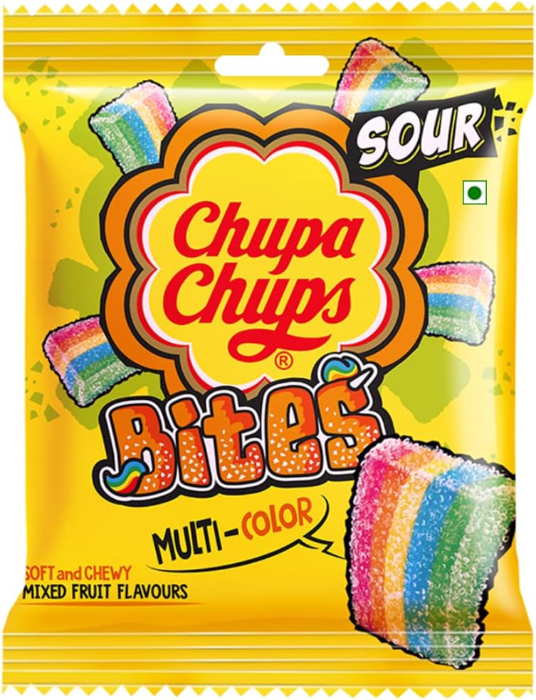 Sour Bites, Mixed Fruit Punch Flavour, Soft & Chewy Toffee, 30 Pc, 61.6 Grams / 66 g, 30 pcs , Weight May Vary.
