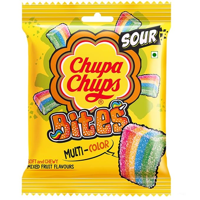 Chupa Chups Mixed Fruit Flavour Sour Bites 66 gm