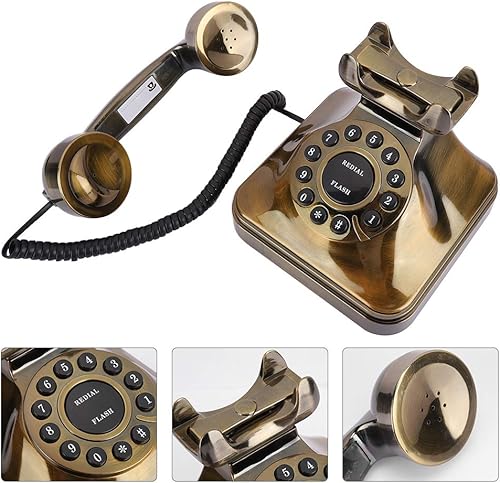 Miniatura 5 de Wx 3011 Teléfono de bronce antiguo, reducción de ruido Royal Victoria Vintage Teléfono fijo Teléfono Tocadiscos Teléfono Teléfono Tocadiscos