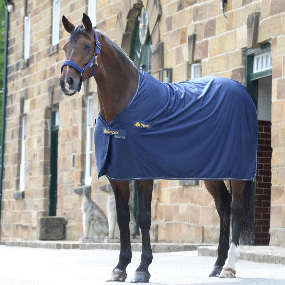 KERBL Bucas Power Prize Cooler Without Straps Navy/Gold Horse Cooler Blanket, Size 145