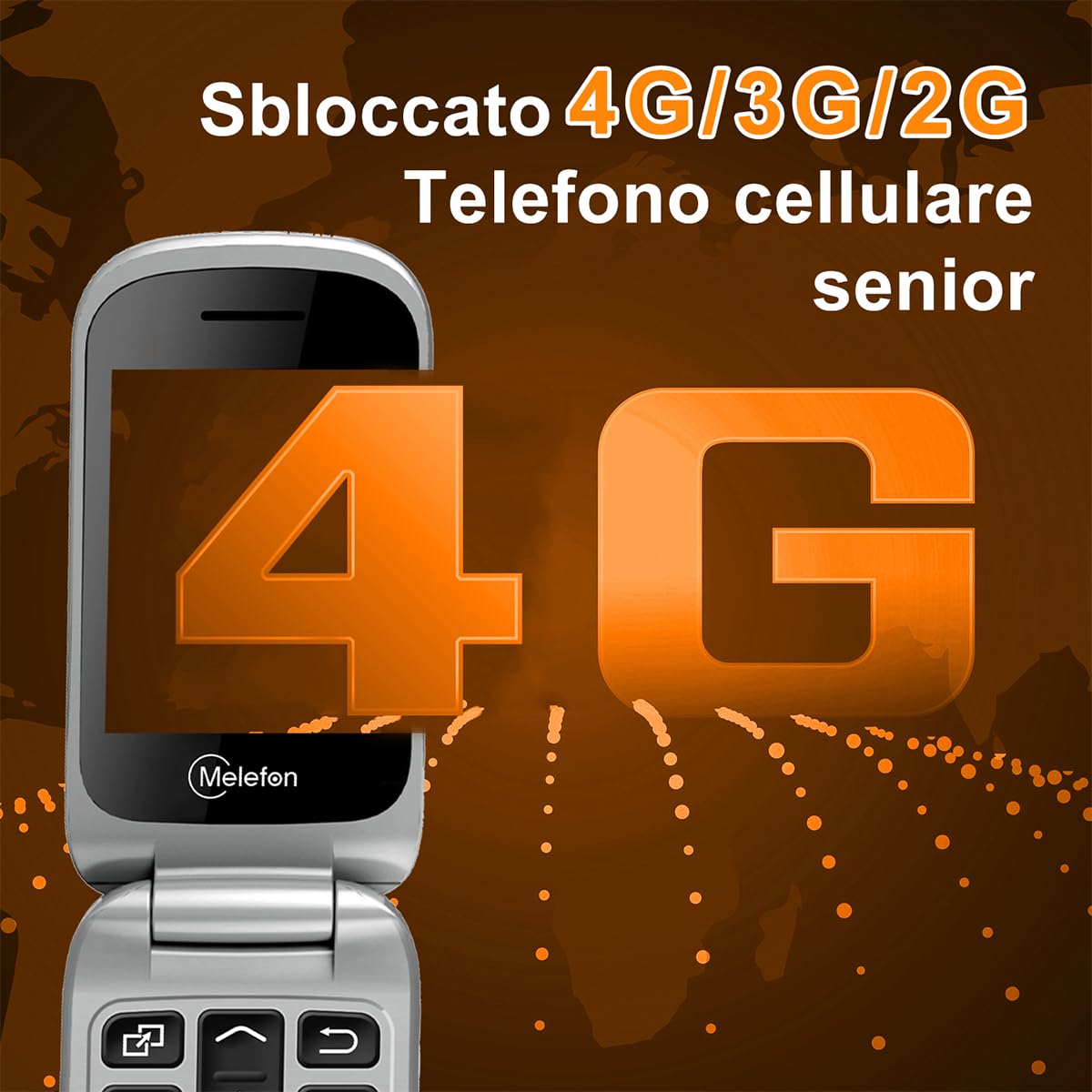 4G Flip Telefoni Cellulari con Tasti Grandi, Telefono Cellulare per Anziani,Pantalla 2..4",Funzione SOS,Volume Alto, Batteria 1350mAh, Radio FM e Torcia Integrata - Semplice da Usare per Nonni