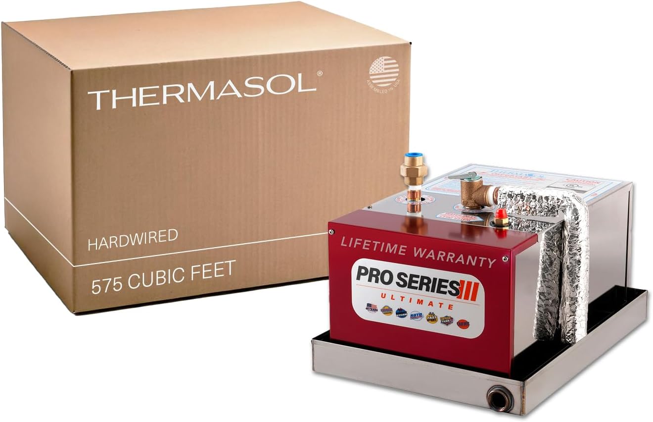 Thermasol Shower Steamer to Enhance Daily Shower Routine with Soothing Shower Steam, Steam Generator Output Supports Relaxation, Circulation, & Healthy Skin, Essential Shower Accessory, 575 cubic ft