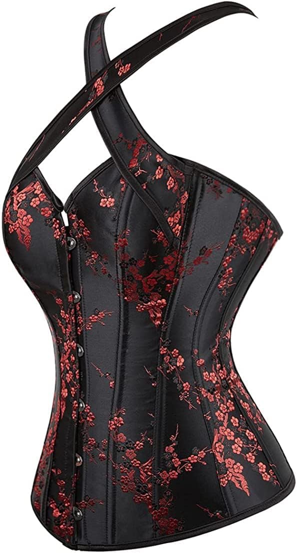Steampunk Pirate Corset for Women Bustiers Top Overbust Shaper Sexy Strap Renaissance Gothic Bodice