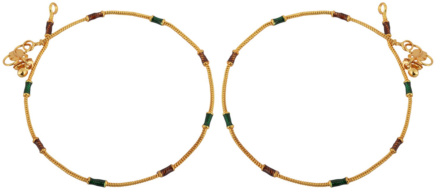 Memoir Gold Plated Single liner Meena Anklet for Girls and Women (B019Q3BVW2) Amazon Price History, Amazon Price Tracker