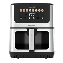 Taurus – Friggitrice ad Aria Air Fry Digital 7S View | 1600W | 6,5L | 8 Programmi | Touch Screen | Cottura Uniforme | Avviso Acustico | Senza BPA e PFOA | Manico Freddo | Ricettario Online