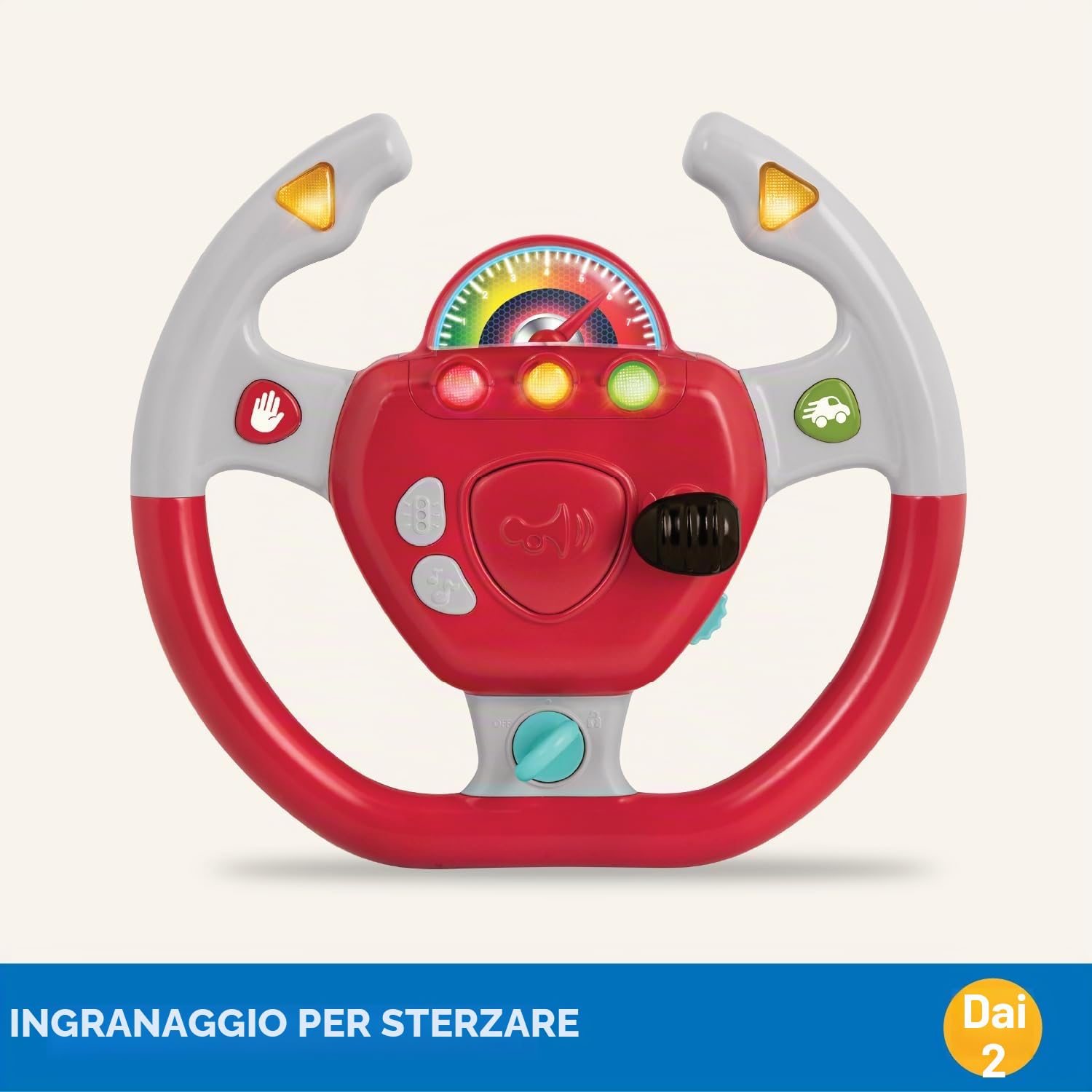 Battat - Orientato alla sterzatura - Volante interattivo - Auto giocattolo portatile - Giochi e canzoni per bambini - Viaggio in macchina per bambini - 2 anni +