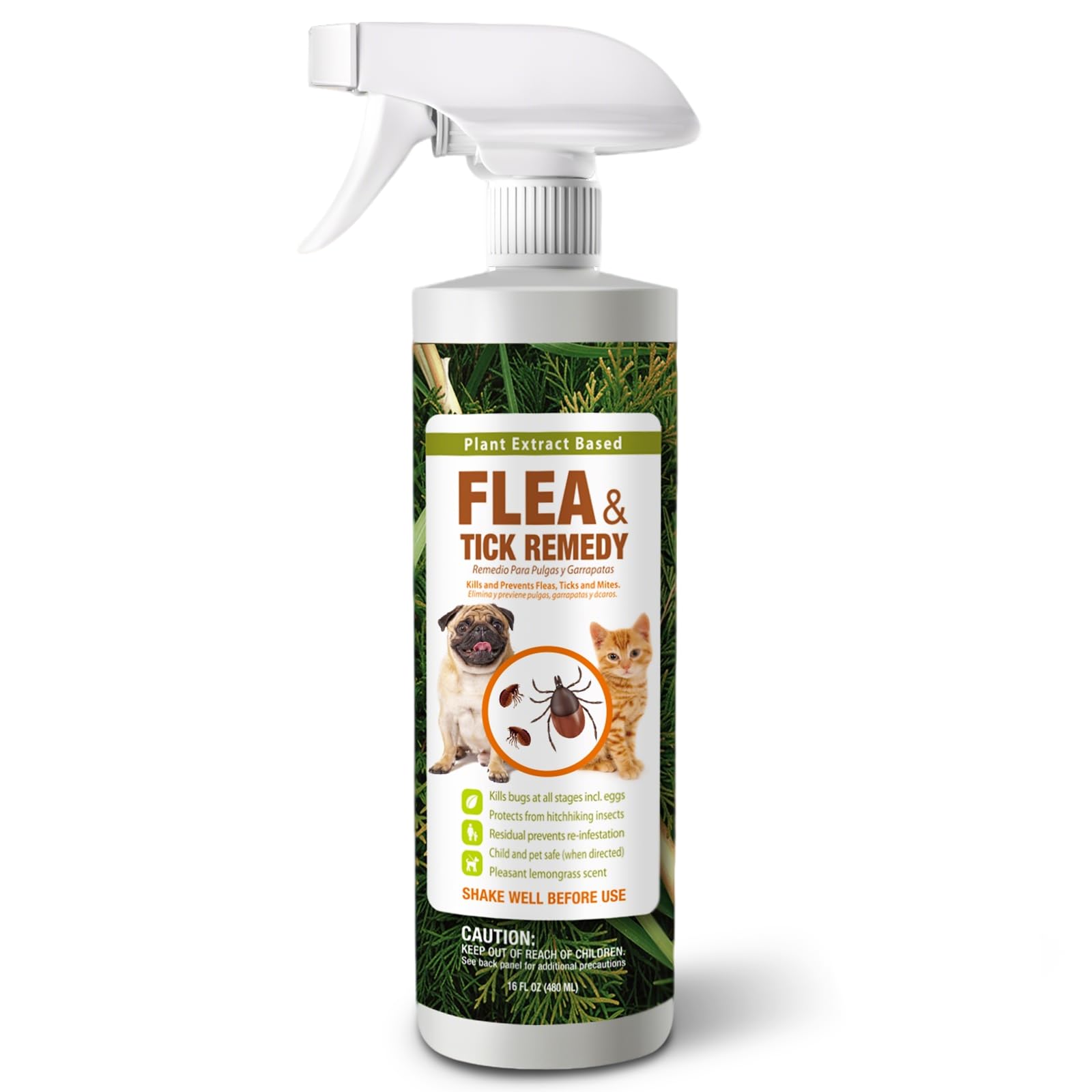 EcoVenger Flea &amp; Tick Removal Spray 16oz for Dogs and Cats