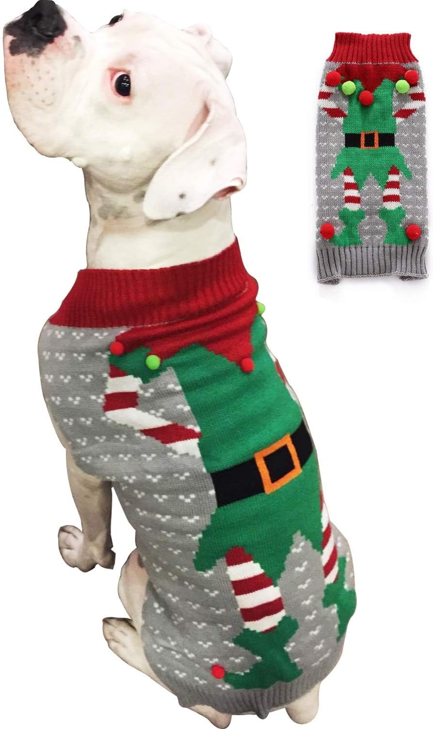 Dog Sweater Christmas Pet Cat Winter Knitwear Warm Clothes (Z-Clown, XXX-Large)