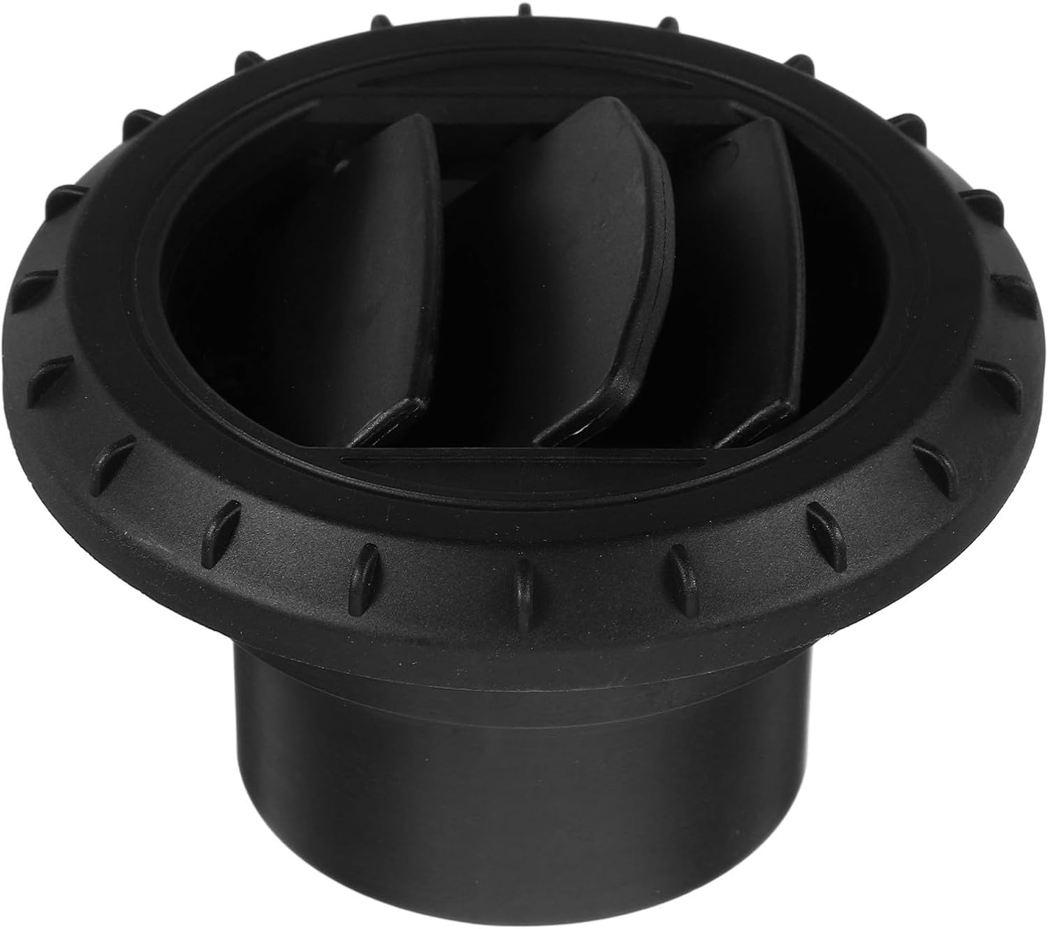 LIFKOME Black Rotatable Vent Outlet for Car and Rv, Abs Plastic Air Duct Hose Pipe with Adjustable Airflow Direction and High Heat Resistance, 60mm for Automotive Air Conditioning Systems