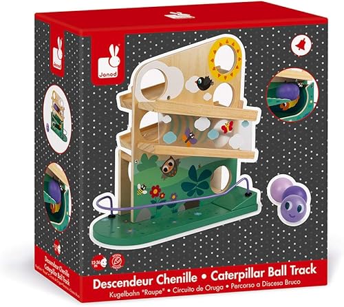 Miniatura 8 de Janod Pista de bolas de oruga de madera, a partir de 12 meses, J08055