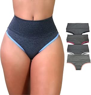 Kit 4 Calcinhas Modeladoras Cós Alto - Compressão para Barriga Cintura Alta, Sem Costura, Forro 100% Algodão, Atacado -VIÉRE