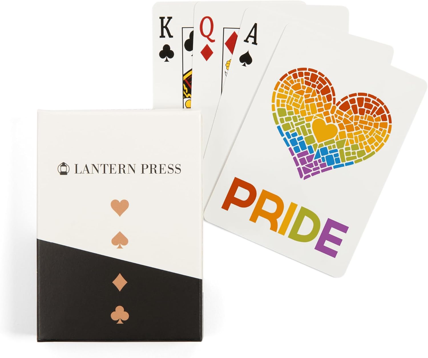 Lantern Press Gay Pride, Mosaic Heart, 52 Playing Cards for Adults, Poker Size Card Deck