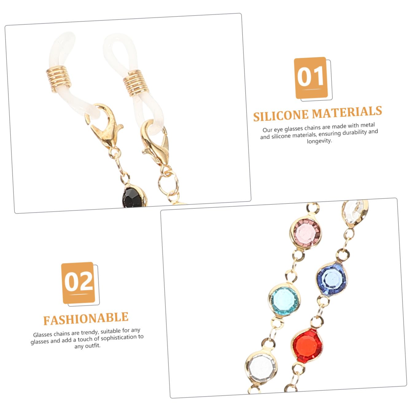 Homoyoyo Corda Per Occhiali Catena Di Occhiali Moda Occhiali Da Sole Accessori Porta Occhiali Intorno Collo Cordino Per Occhiali Da Donna Gel Di Silice
