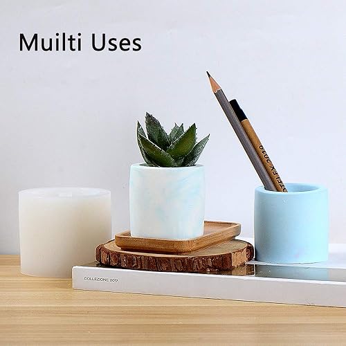 Miniatura 3 de Nicole - Molde de silicona cilíndrico para macetas de hormigón, hecho a mano, herramientas de decoración de jardín