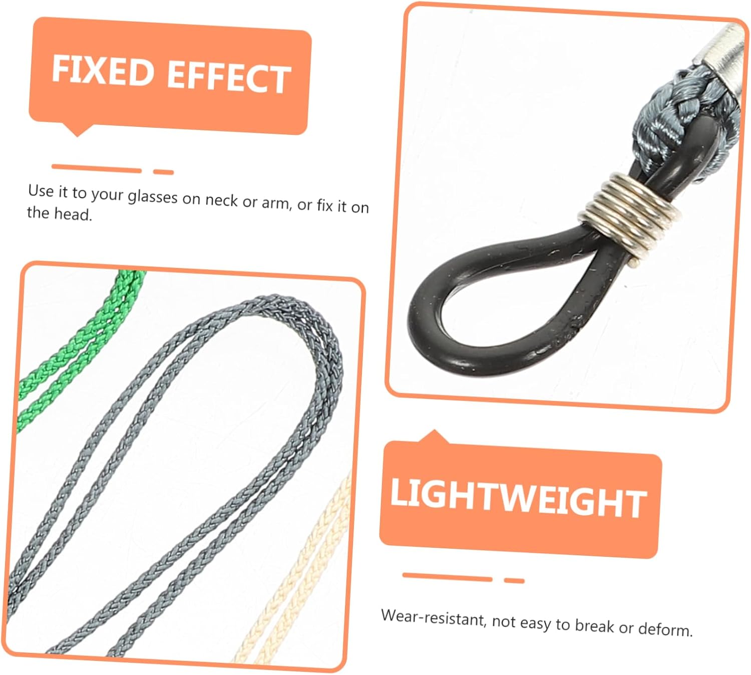 SHINEOFI 12Pcs Anti-Slip Glasses Cords Thickened Eyeglasses Straps Colorful Design for Men and Women Wear-Resistant Eyewear Chains for Outdoor Activities