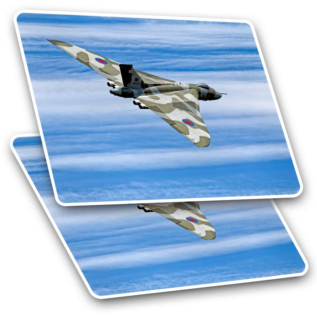 Destination Vinyl Ltd Multi Rectangle Stickers(Set Of 2) 7.5Cm - Avro Vulcan B2 Bomber Plane Fun Decals For Laptops,Tablets,Luggage,Scrap Booking,Fridges, #16142