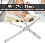 High Chair Straps, High Chair Harness Replacement, 5 Point Harness Safety Strap Belt with Buckle for Stroller High Chair Pram Buggy Children Kid(Gray)